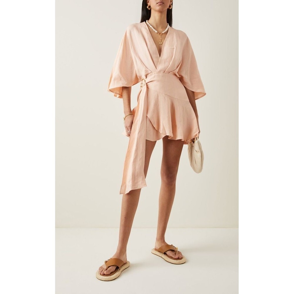 Blush Pink Wrap Mini Dress